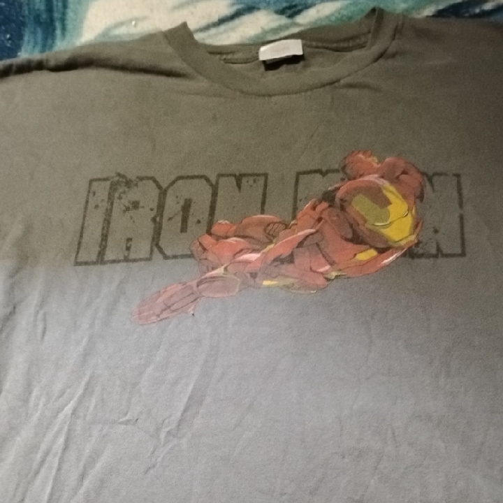 Iron Man Logo Tee In Gray